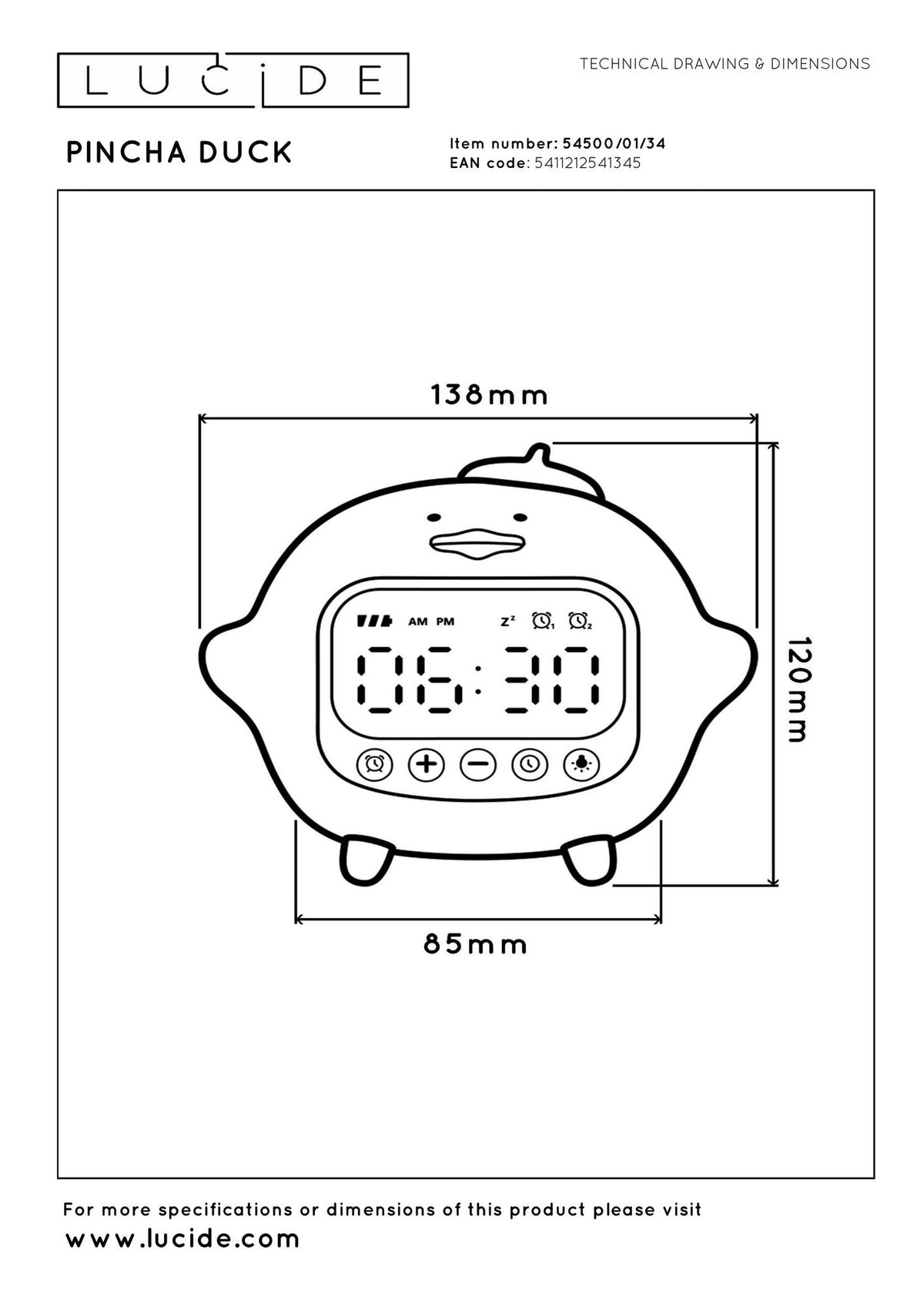 LED-Veilleuse Pincha Duck avec batterie rechargeable et variateur tactile pour enfants (6)