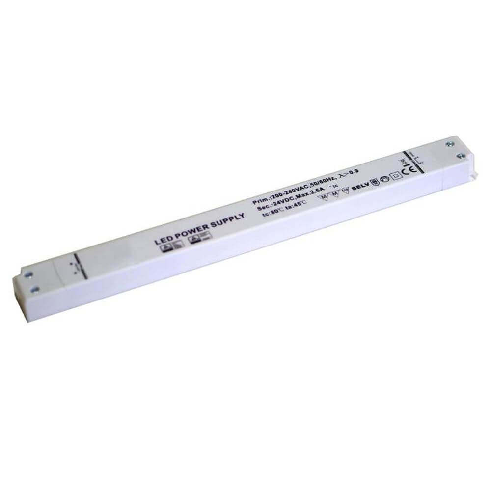 60W zertifiziertes Einbaunetzteil slim 24V IP20 mit Überhitzungs-, Überlastungs- und Kurzschlussschutz.