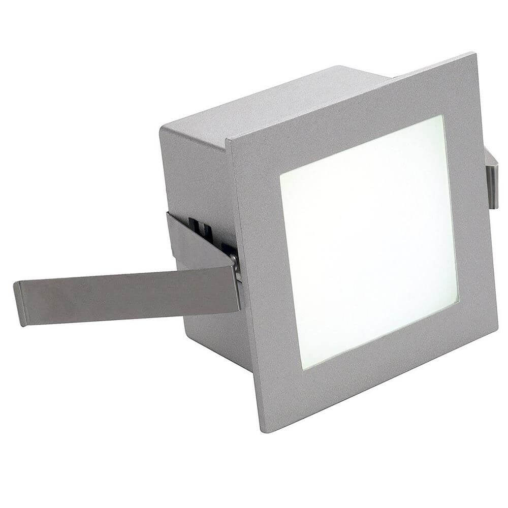 Frame Basic LED Einbauleuchte eckig silbergrau Warmweiße LED für Wand- und Deckeneinbau