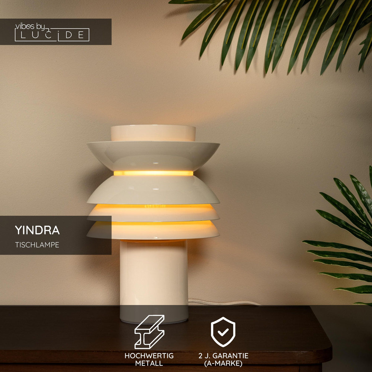 Tischleuchte Yindra rund Ø 17,5cm Retro (4)