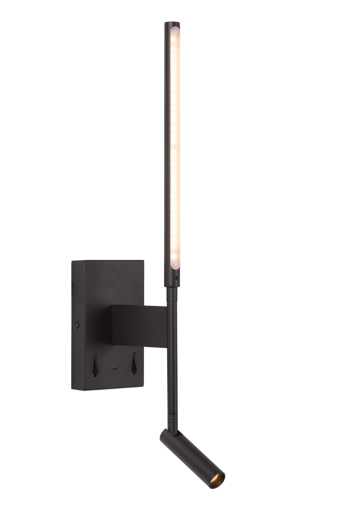 LED-Aplique Finan con puerto de carga USB orientable Negro (2)