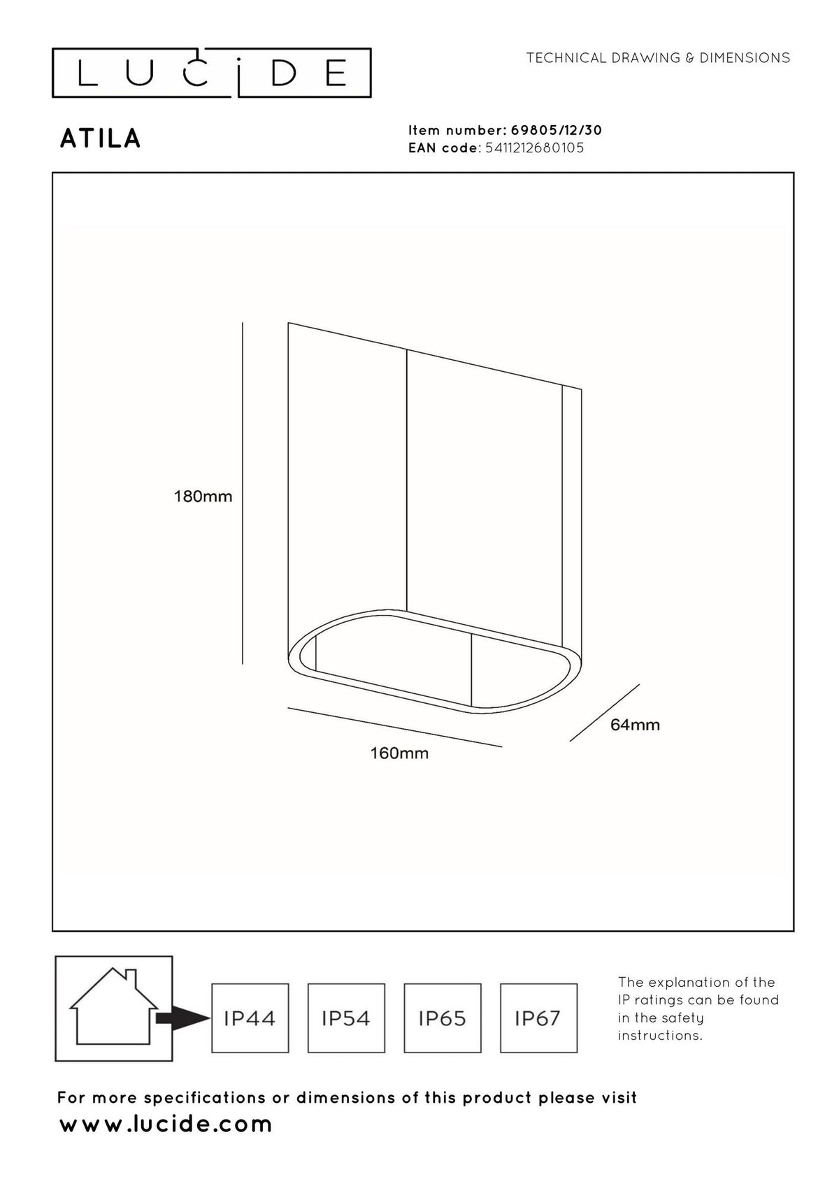 LED-Applique da esterno Atila a 2 luci dimmerabile IP65 500lm Nero (6)