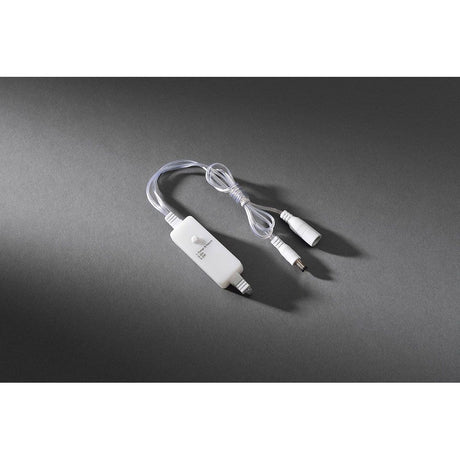 Minuterie rétrocompatible pour lampes LED avec transformateur, max. 400 LED pour intérieur avec câble transparent.