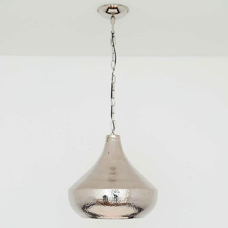 Lampada a sospensione Arancia alluminio nichelato argento, elegante lampada a sospensione in alluminio dall'aspetto argento.