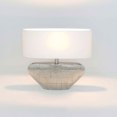 Cleopatra table lamp aluminium silver-ecru with modern lamp and stylish design