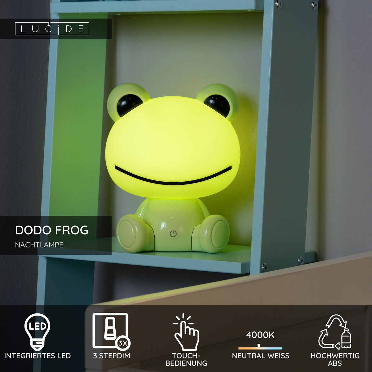LED-nachtlamp Dodo Frog kinderkamer 4000K groen (3)