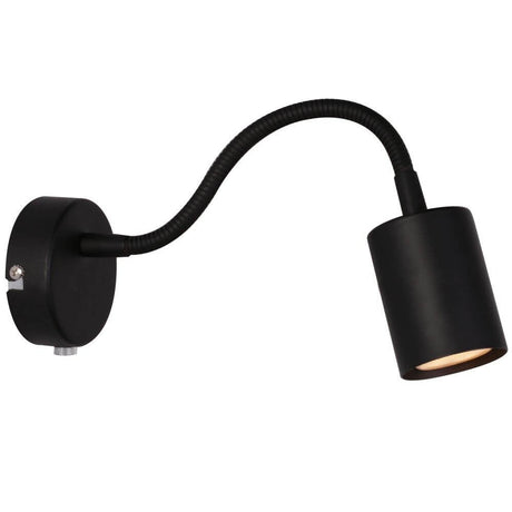 Découvrez Wandspot en noir, applique murale moderne avec bras flexible et design noir.