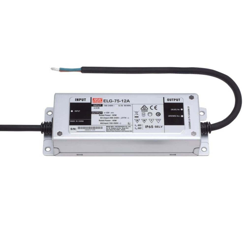 75W zertifiziertes Einbaunetzteil 24V IP65 mit robustem Design für den Nassbereich