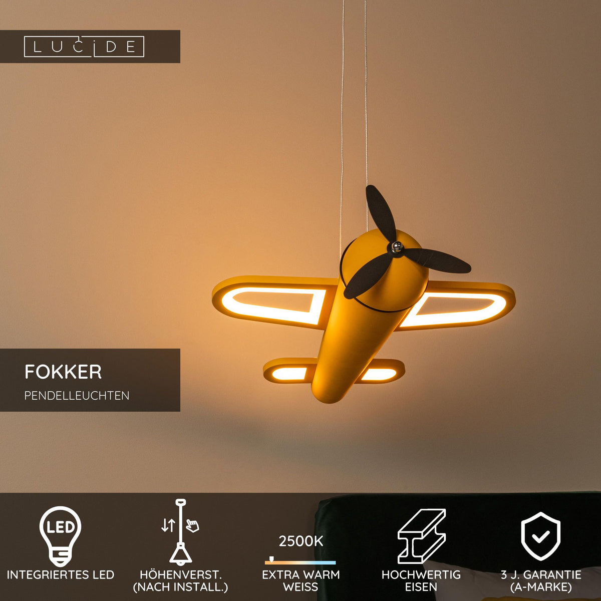 LED-Children's pendant light Fokker extra warm white height-adjustable (5)