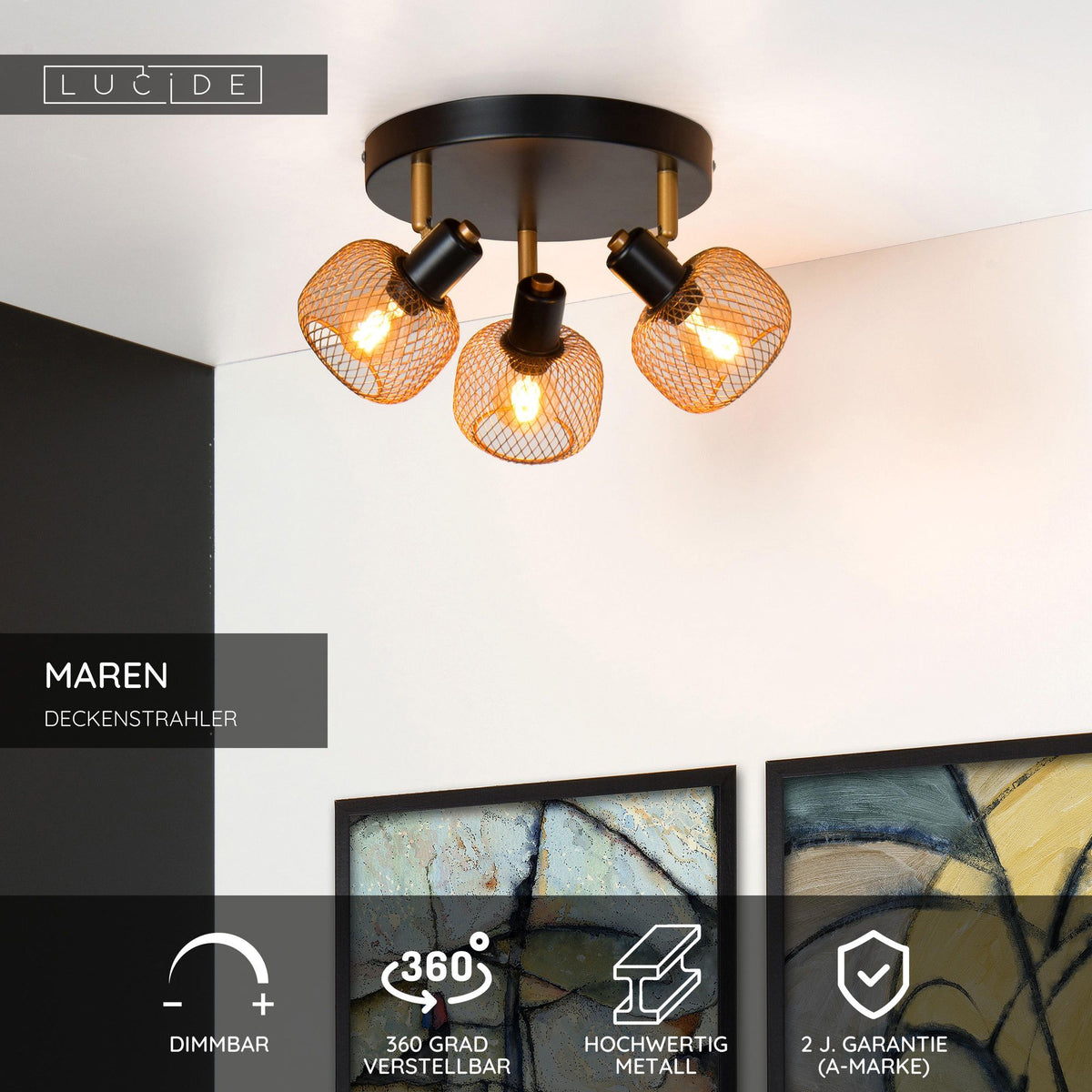 Faretti da soffitto Maren a 3 luci orientabili (6)