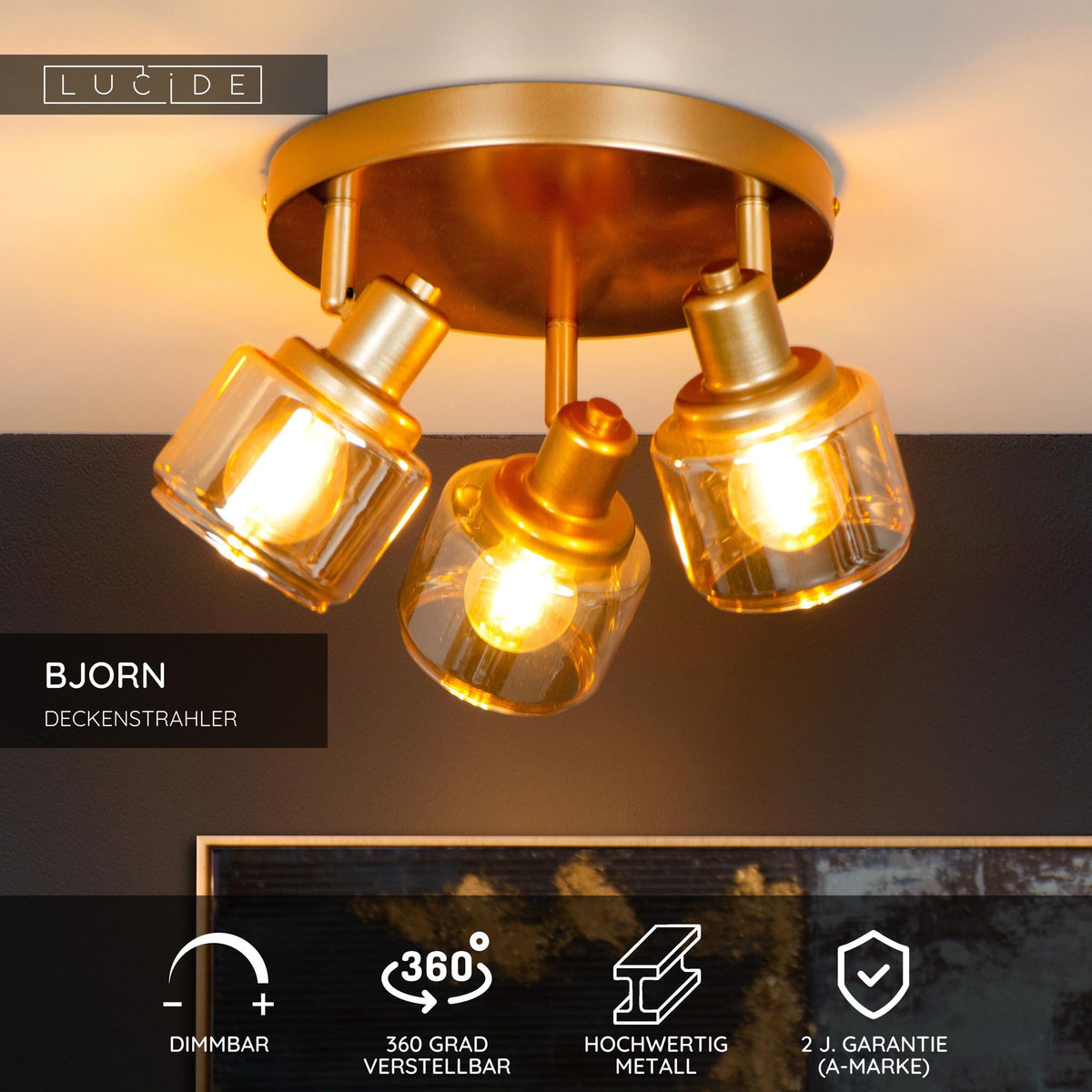 Faretto da soffitto Bjorn a 3 luci orientabile (7)