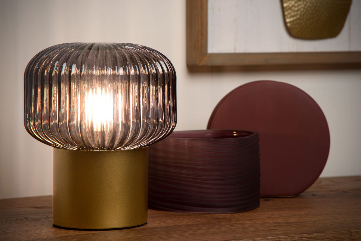 Bordlampe Jany rillet glasskjerm 1-lys (4)