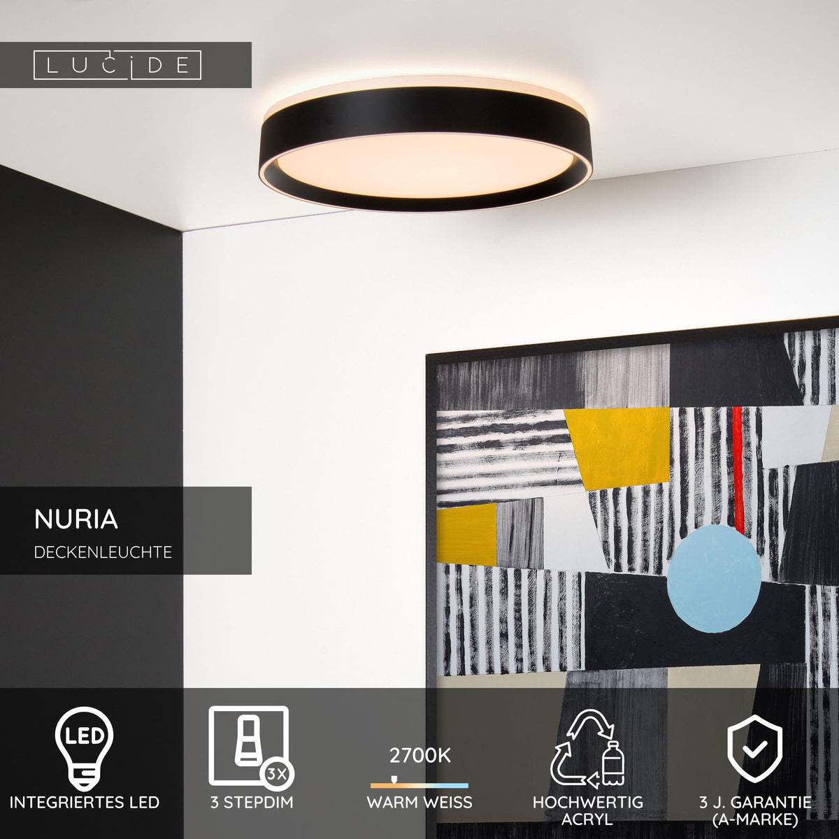 LED-Plafoniera Nuria dimmerabile a 3 livelli Ø 40cm (6)