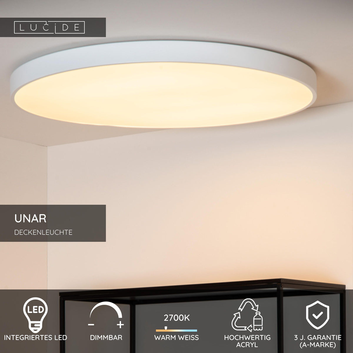 LED-Plafoniera Unar dimmerabile a 3 livelli Ø 80cm (7)