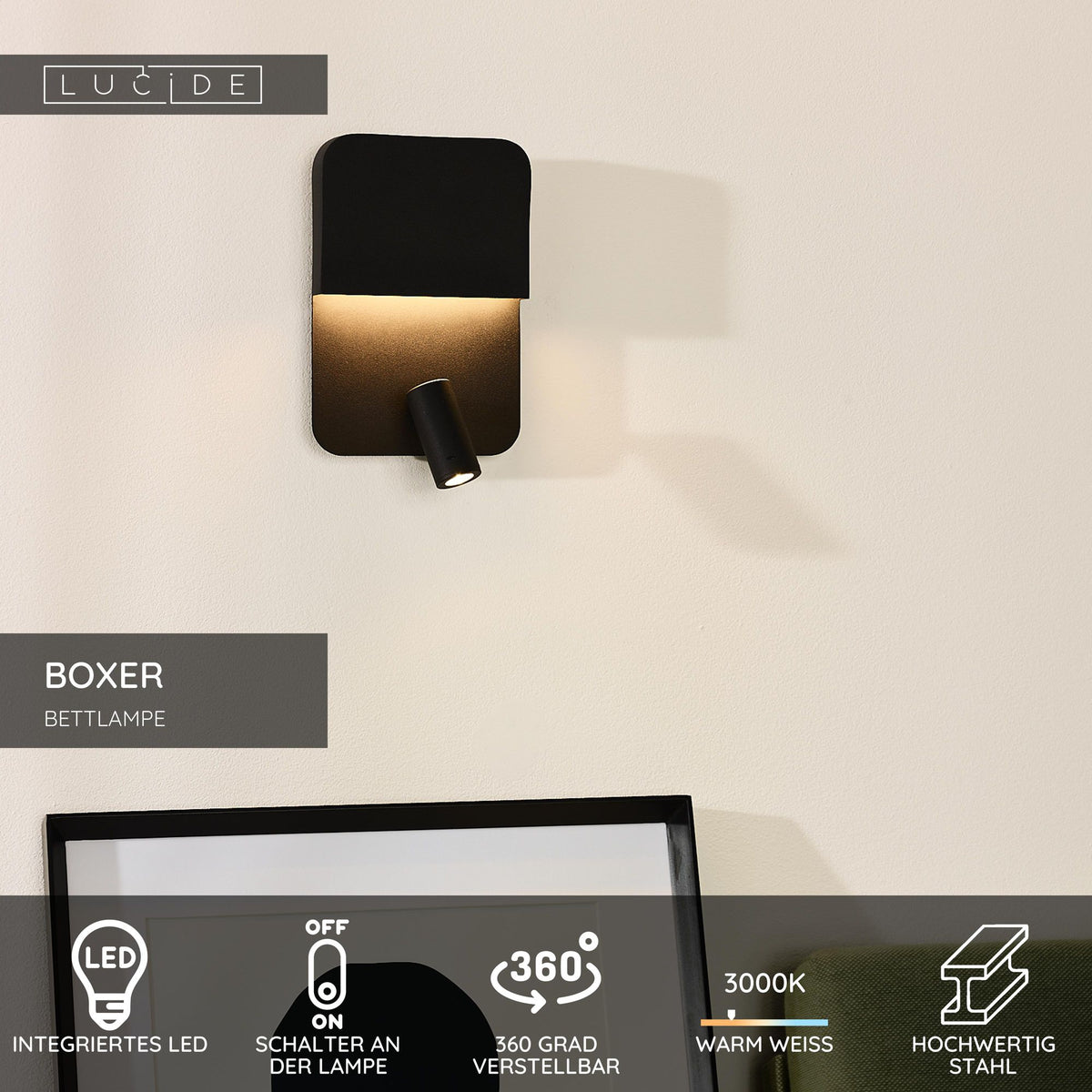 Bettleuchte Boxer schwenkbar mit USB-Ladeanschluss (6)