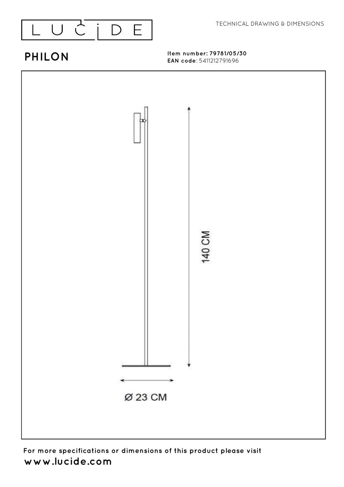 LED-Lese-Stehleuchte Philon drehbar mit Touchdimmer (6)