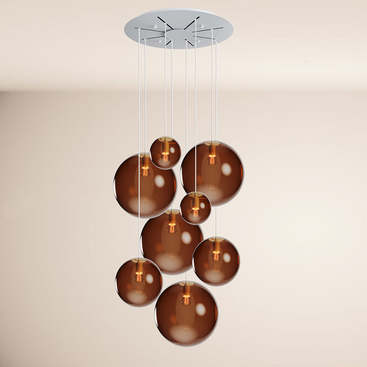s.luce Orb gallerilampe 8-flammet modulær