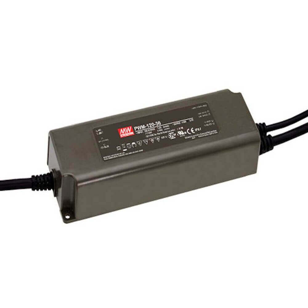 120W Dali Einbaunetzteil 24V IP67 mit PFC, Überspannungs- und Überlastschutz, geeignet für Möbel.