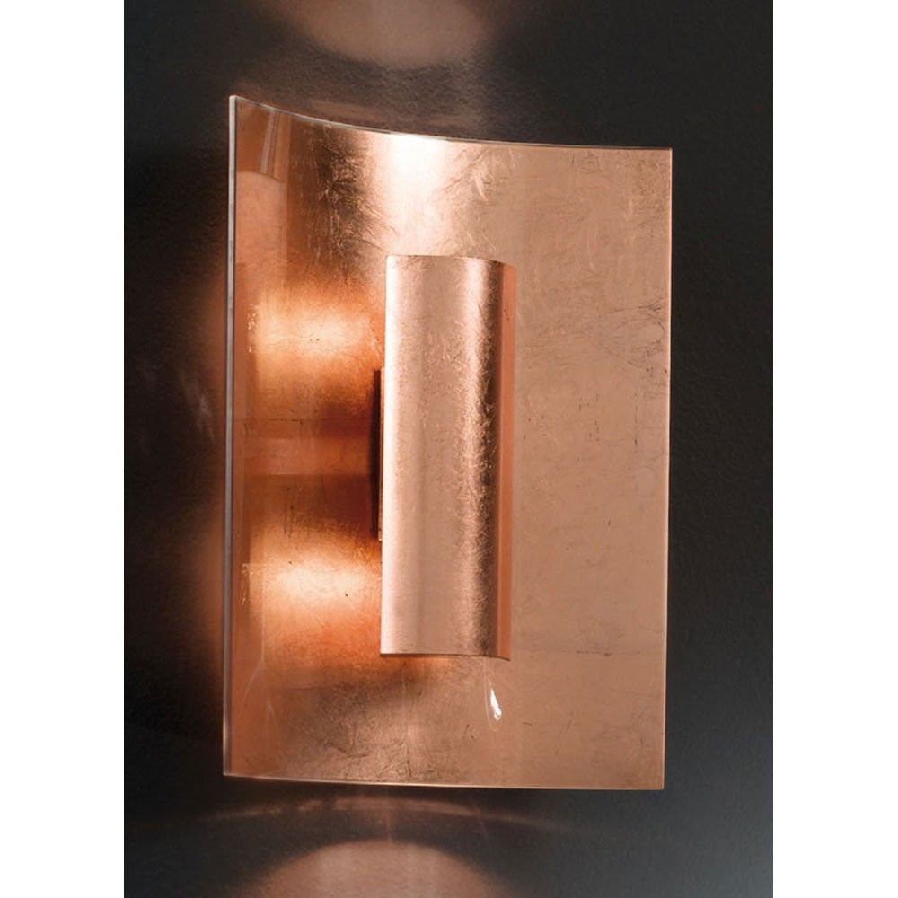 Aura Kupfer Wand- & Deckenleuchte 2-flammig Kupfer Kupfer 30cm Ansicht der eleganten Wandlampe aus Kupfer
