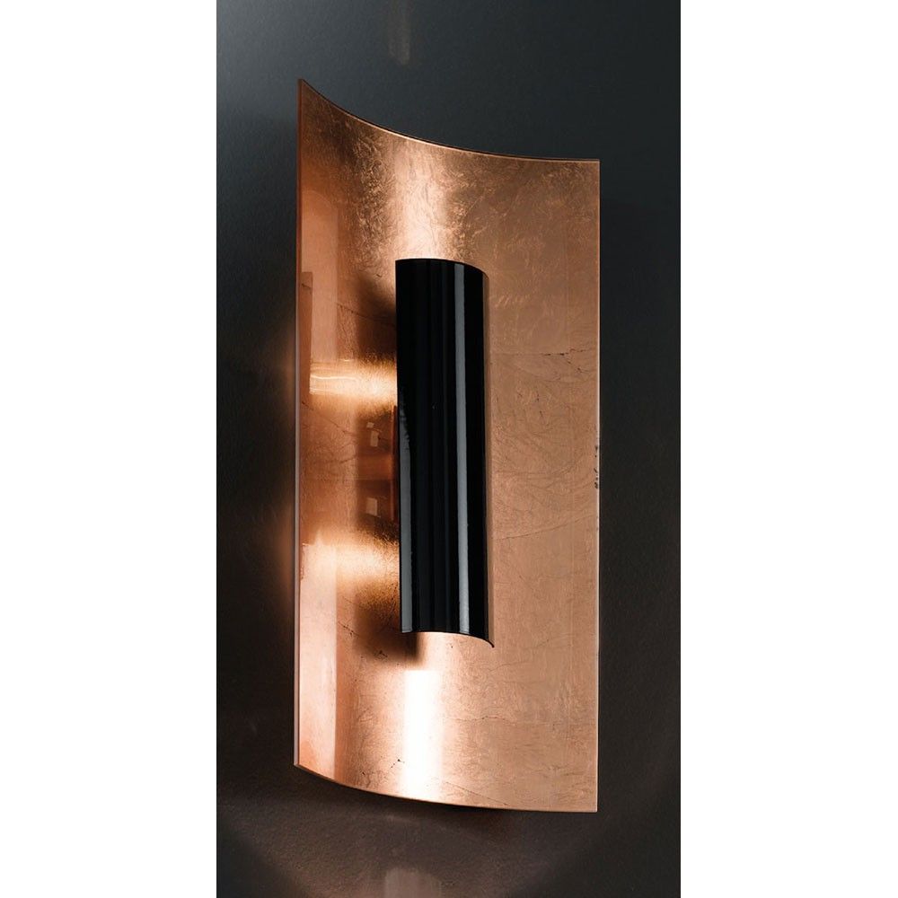Aura Kupfer Wand- & Deckenleuchte 2-flammig Kupfer Schwarz 45cm