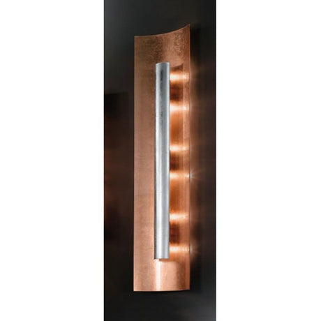 Applique e plafoniera Aura in rame a 4 luci, rame argento, 100 cm, dal design moderno, montata a parete.