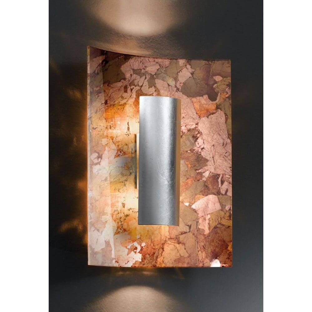Aura Herbst Wand- & Deckenleuchte in Silber, 2-flammig, 30cm mit einzigartigem Blattdesign für stilvolle Beleuchtung.