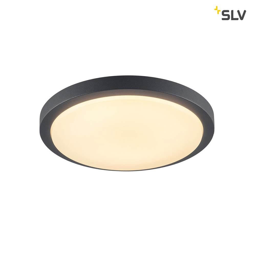 Ainos Deckenleuchte LED 3000K Rund Anthrazit mit Sensor, runde Wand- und Deckenleuchte aus Aluminium.