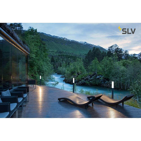 Aponi 90 LED Outdoor Standleuchte Anthrazit 3000K IP65 für stilvolle Außenbeleuchtung am Holzdeck