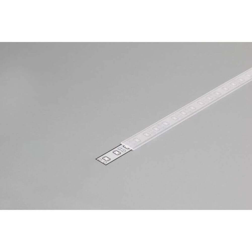 Abdeckung 200cm Typ A Halbtransparent für LED-Strip-Systeme auf grauem Hintergrund.