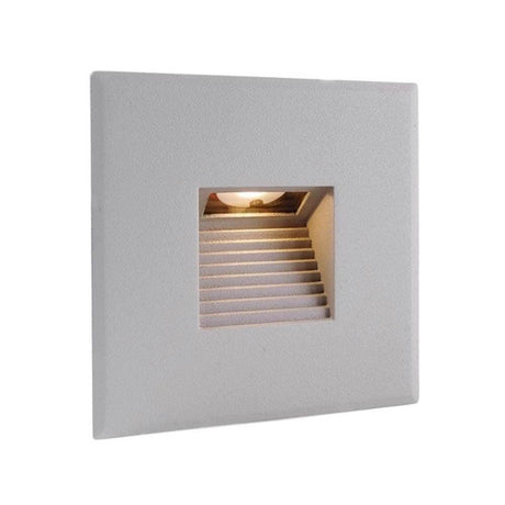 Abdeckung Steps eckig für Wandeinbaustrahler Silberfarben, Aluminium-Abdeckung für LED-Wandeinbaustrahler.