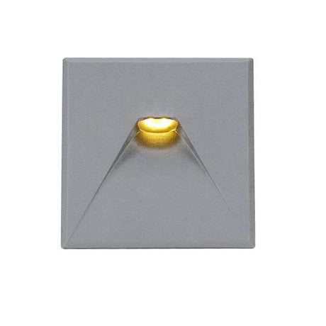 Sys-Wall 68 cover for LED square wall recessed spotlight 2 in aluminium with LED lighting.