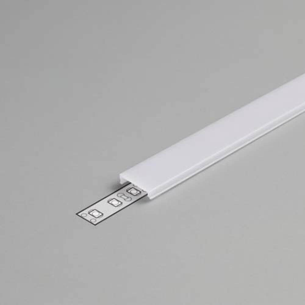 Abdeckung eckig 200cm Typ C Opalweiß für LED-Strip-System mit Montageprofil