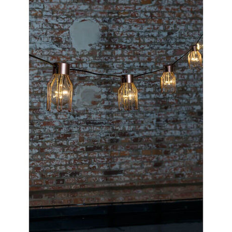 Cover for LED beer garden chain 5-piece set (2378) copper-colored with stylish lampshades