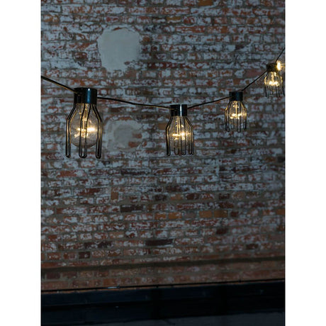Cover for LED Beer Garden Chain 5-piece set (2378) Black on a lighting installation.