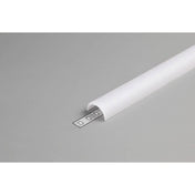 Abdeckung rund 200cm Typ D Opalweiss für LED-Strip-Systeme auf grauem Hintergrund.