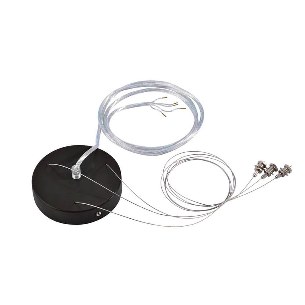 Abhängset für 1-10V Medo LED Schwarz 5-adrig, schwarze Pendelleuchte mit Montagezubehör und Kabeln.