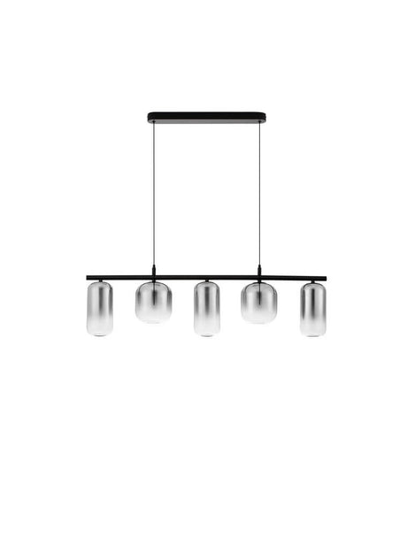 Aelia LED Pendel Ø 72cm 5-pære med elegante glaslamper i moderne design.
