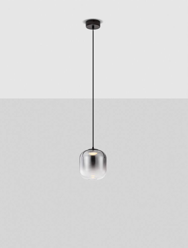 Aelia LED Pendelleuchte 3000K Schwarz, Rauch, elegante minimalistische Lampe für moderne Innenräume.