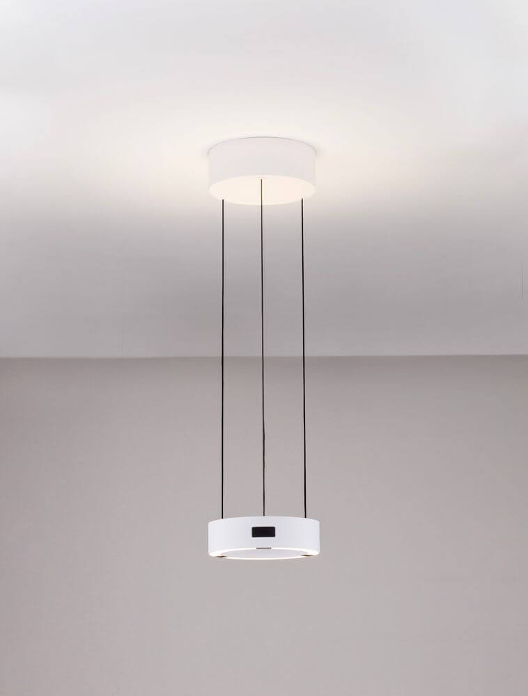 Afi LED Pendelleuchte Ø 20cm Up & Down weiße zylindrische Hängeleuchte warmweiß 3000K modernes Design