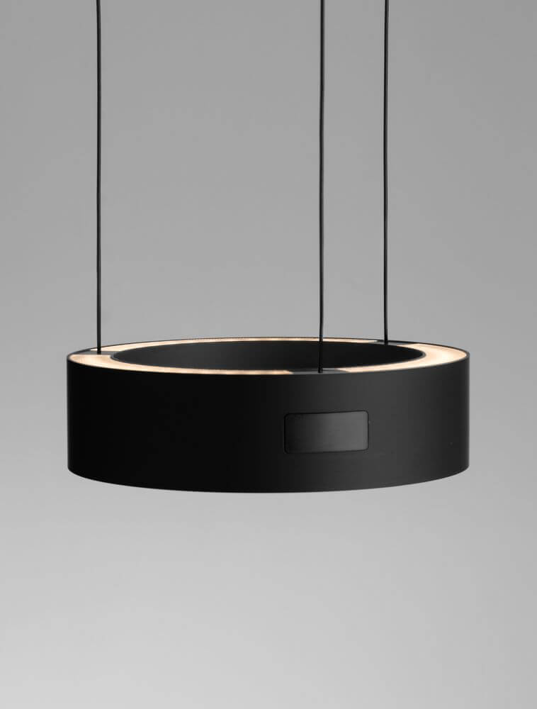 Afi LED Pendelleuchte Ø 20cm Up & Down schwarz zylindrisch, up & down LED-Lichtring, modernes Design für Wohnzimmer