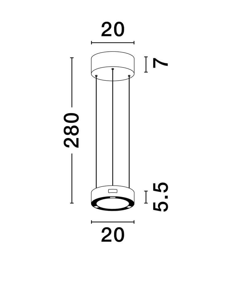 Alt Tag: Afi LED Pendelleuchte Ø 20cm Up & Down weiß zylindrisch 280mm Höhe 3000K Up & Down Deckenpendel