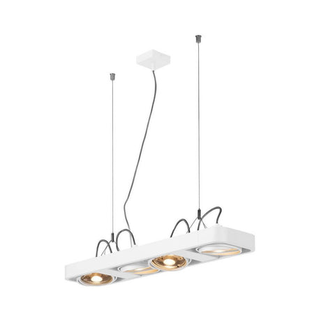 Aixlight R2 Lang pendel halvrund hvid med drejelige lampeholdere.