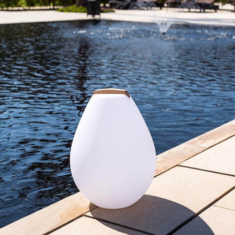 Akumulatorowa LED lampa dekoracyjna Vessel S z drewnianym uchwytem i sterowaniem za pomocą aplikacji nad wodą, nowoczesny design i wysokiej jakości technologia.