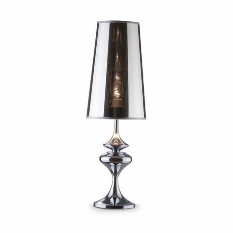 Alfiere table lamp with mirrored shade, chrome, elegant light fixture made of metal in chrome.