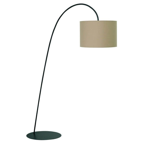 Alic Stehleuchte mit Stoffschirm 186cm Braun im minimalistischen Design mit elegantem Bogen.
