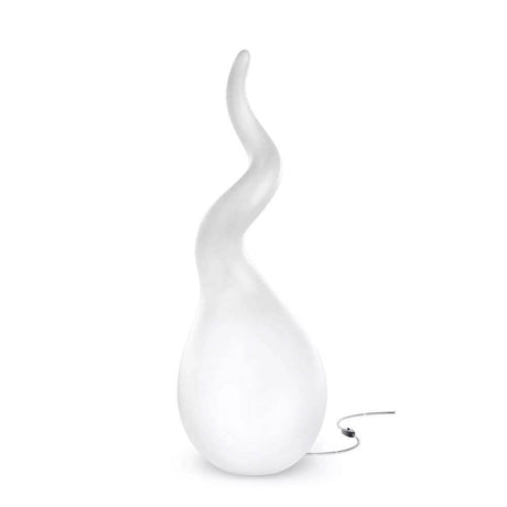 Lampada da terra Alien XL 111 cm Liquid-Light bianca in una forma elegante e slanciata.