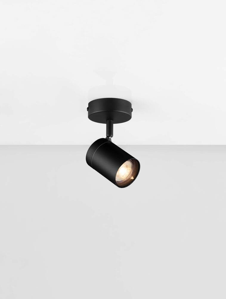 Alma Deckenleuchte GU10 IP44 in modernem Design mit schwenkbarem Spot.