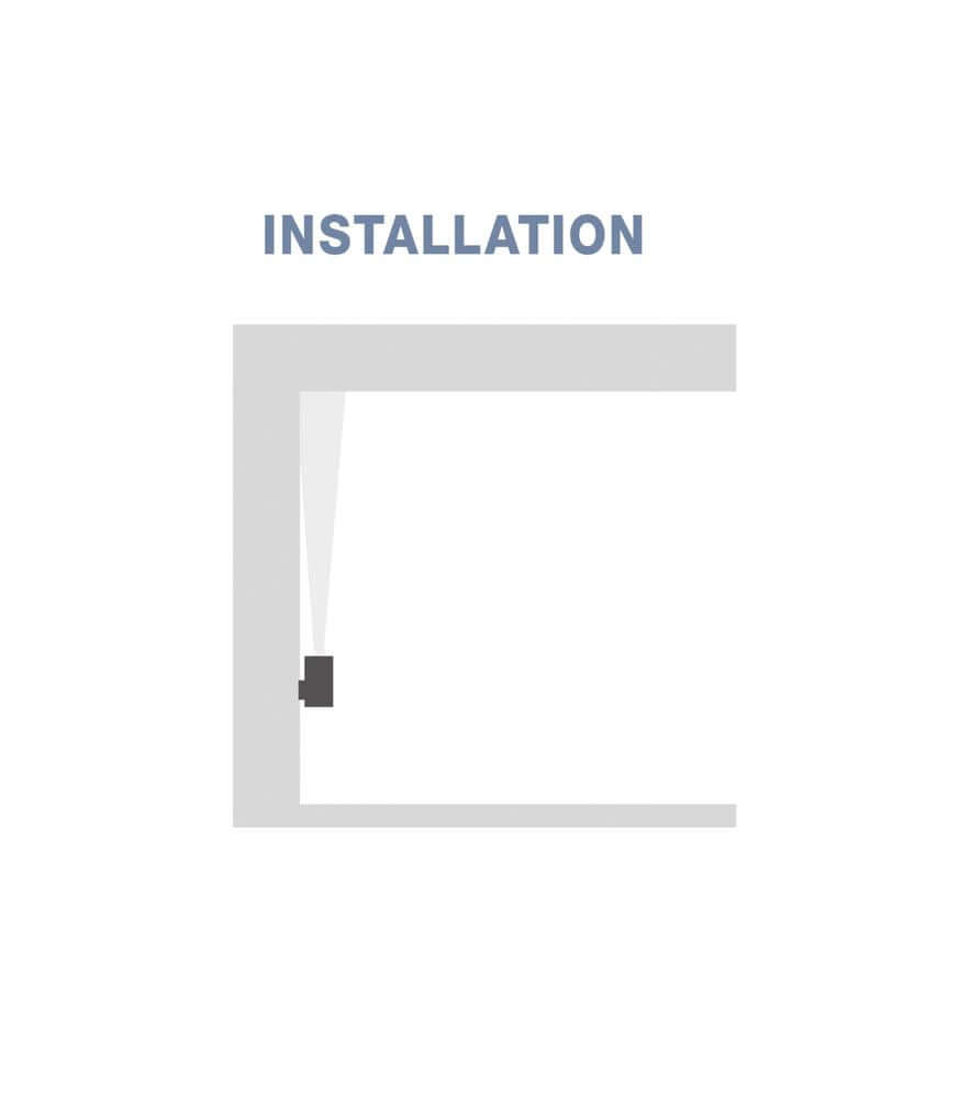 Installation der Alp LED Außenwandleuchte 3000K Downlight IP65 an einer Wand.