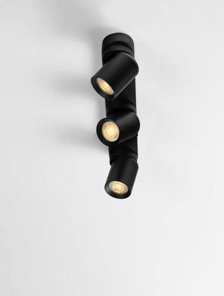 Amecy 3-light ceiling light 39x6.5cm with a black design and three adjustable lampshades