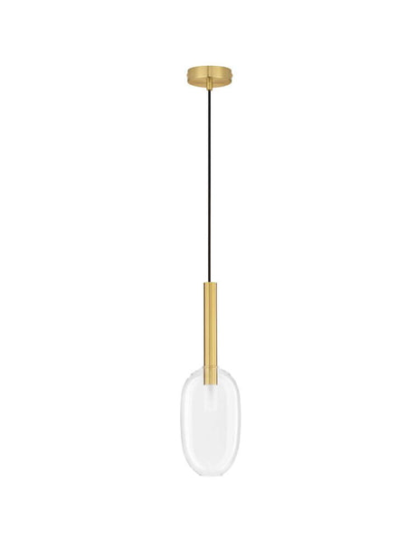 Amelia Pendelleuchte Ø 14cm von Nova Luce in Gold und Schwarz, elegante Pendellampe mit Glas